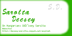 sarolta decsey business card